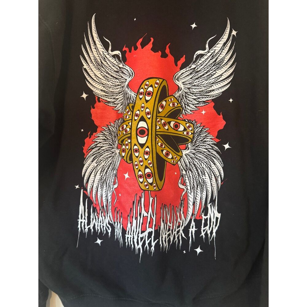 boygenius Metal Logo Hoodie Winged Eye Rings Back Print XL The Record Tour Merch
